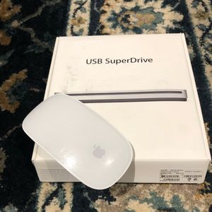 Apple SuperDrive and Magic Bluetooth mouse